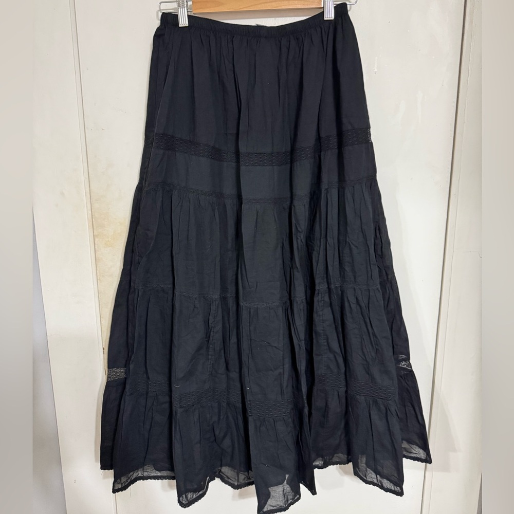 Abercrombie tie waist tiered maxi skirt